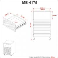 Gaveteiro Para Escritório Ripado Com Rodizio 2 Gavetas ME4175 Tecno Mobili - 4