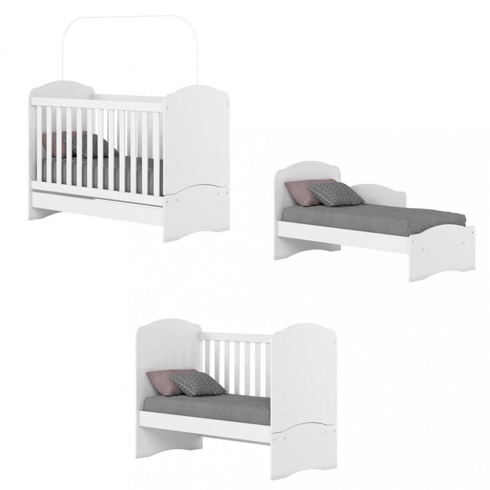 Quarto de Bebê Berço Mini Cama e Cômoda 5 Gavetas Bala de Menta Henn - 4