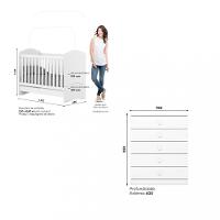 Quarto de Bebê Berço Mini Cama e Cômoda 5 Gavetas Bala de Menta Henn - 3