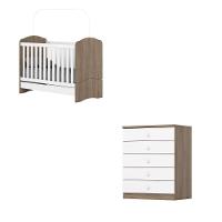 Quarto de Bebê Berço Mini Cama e Cômoda 5 Gavetas Bala de Menta Henn - 2