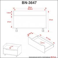 Armário para Banheiro 1 Gaveta Rodízio BN3647 Tecno Mobili - 4