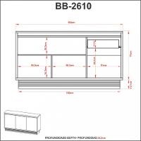 Balcão Buffet 3 Portas BB2610 Tecno Mobili - 4