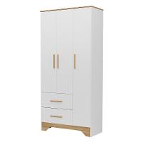 Guarda Roupa Infantil 3 Portas 2 Gavetas MDF Popy Retro Peroba - 2