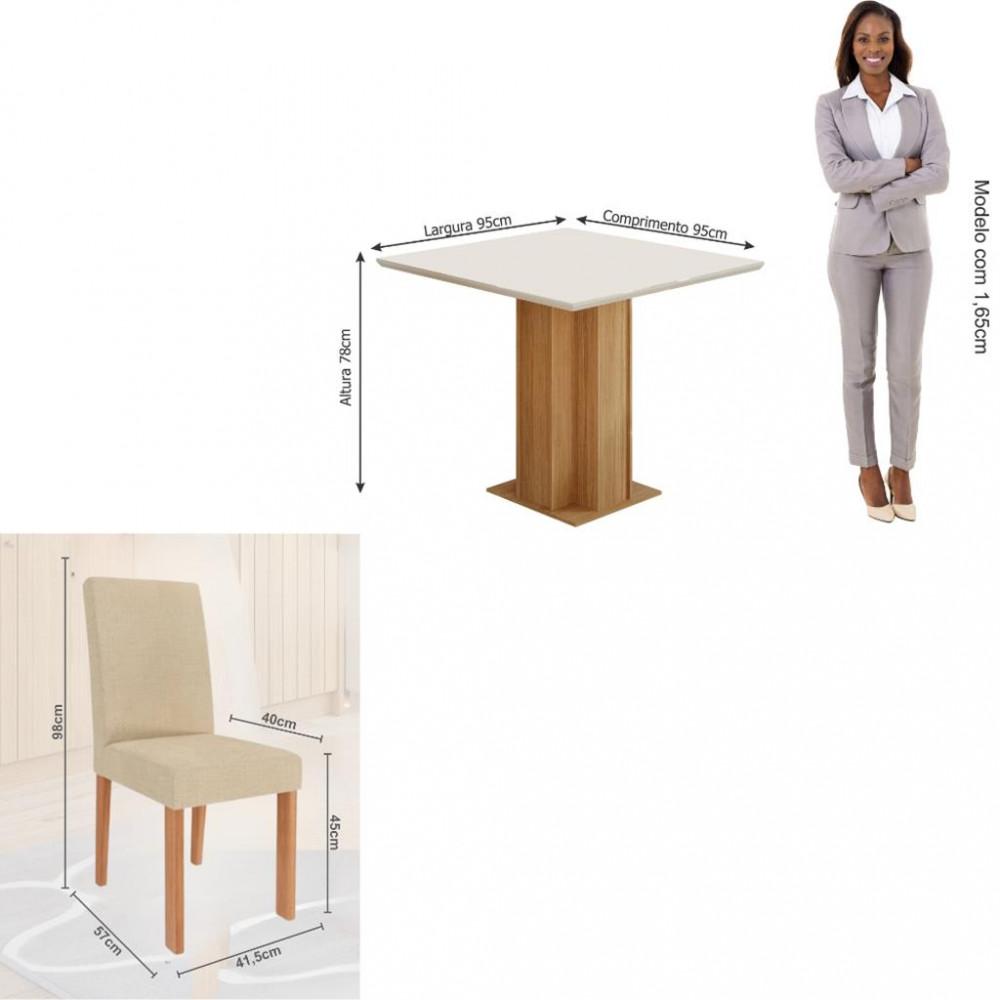 Conjunto Sala de Jantar Mesa Sophia MDF 4 cadeiras Maia Cimol - 4