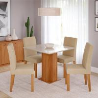 Conjunto Sala de Jantar Mesa Sophia MDF 4 cadeiras Maia Cimol - 1