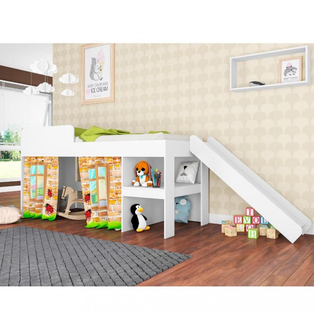 Cama Escorregador e Baú Playground Meu Fofinho Art in Moveis - 1