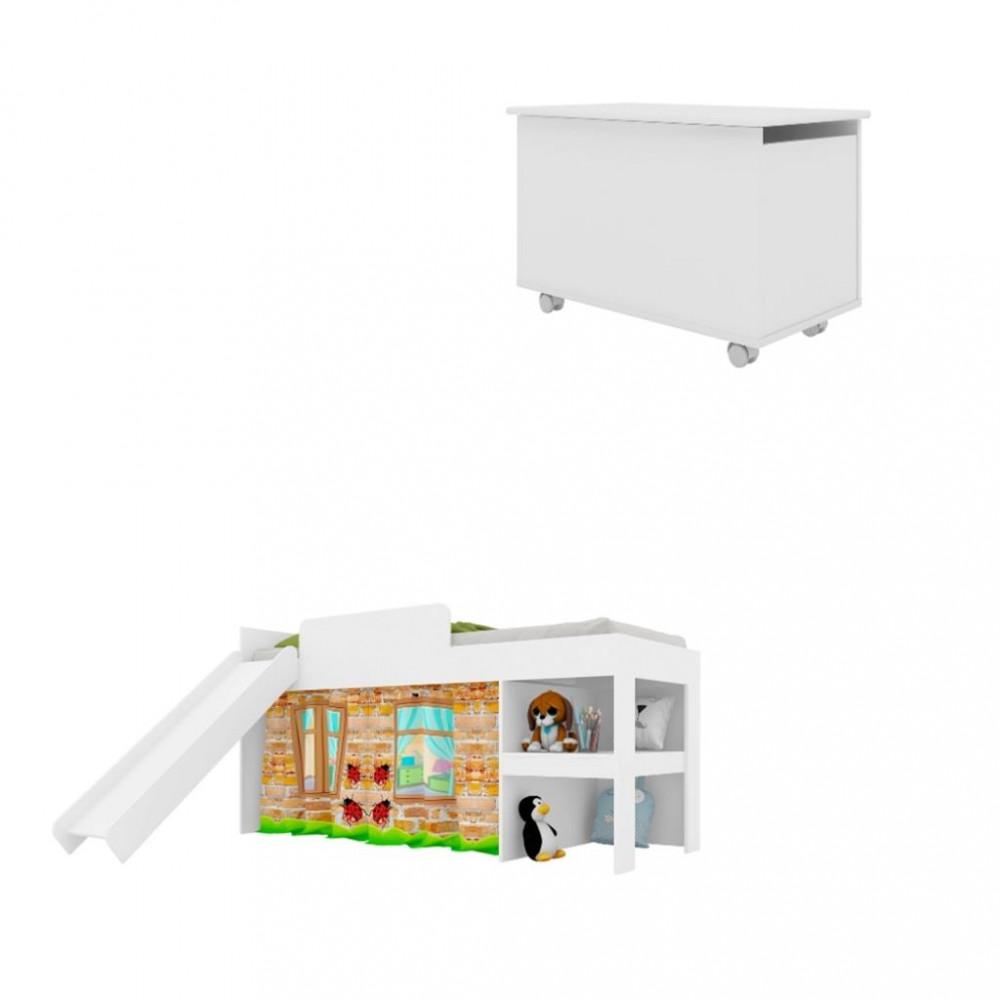 Cama Escorregador e Baú Playground Meu Fofinho Art in Moveis - 3