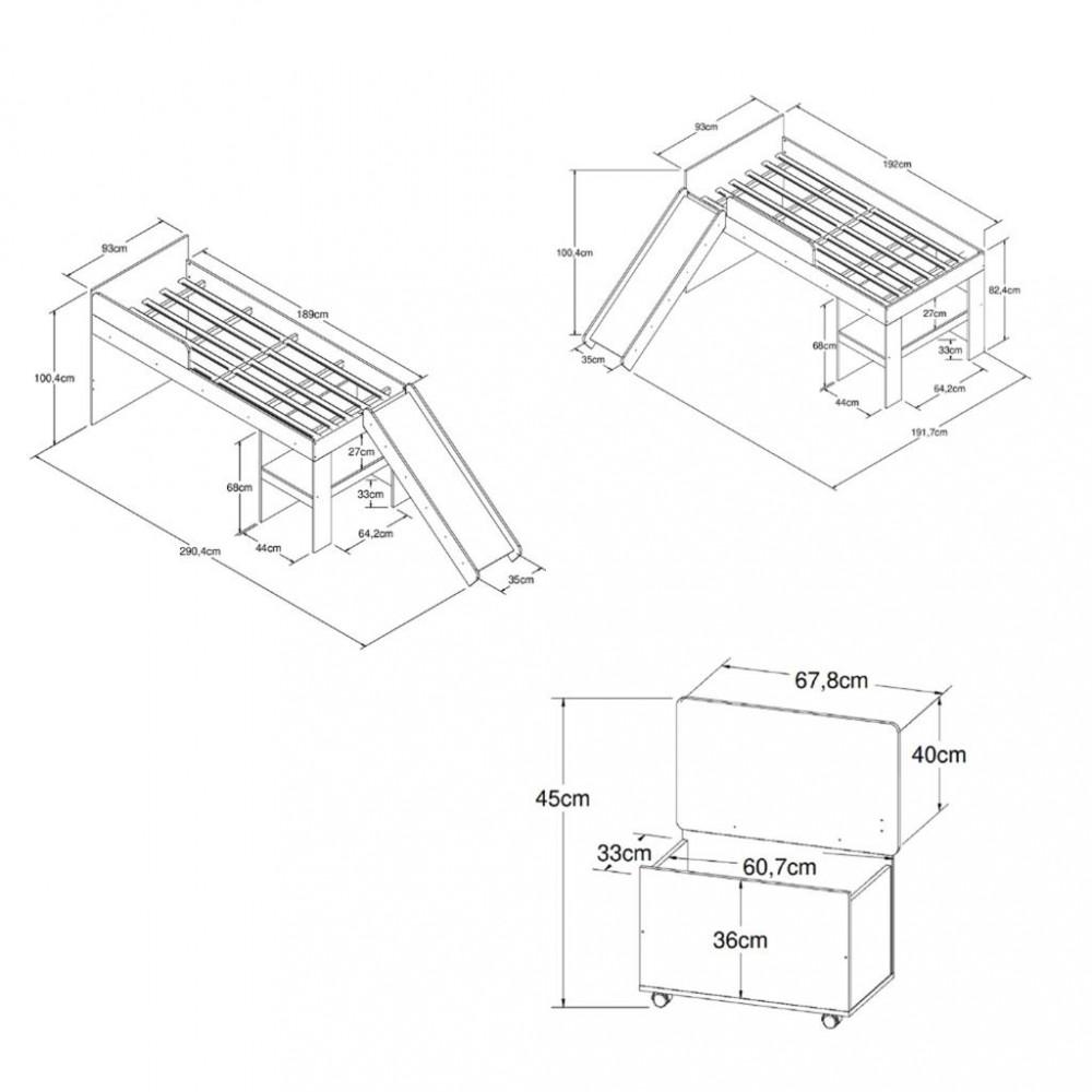Cama Escorregador e Baú Playground Meu Fofinho Art in Moveis - 4