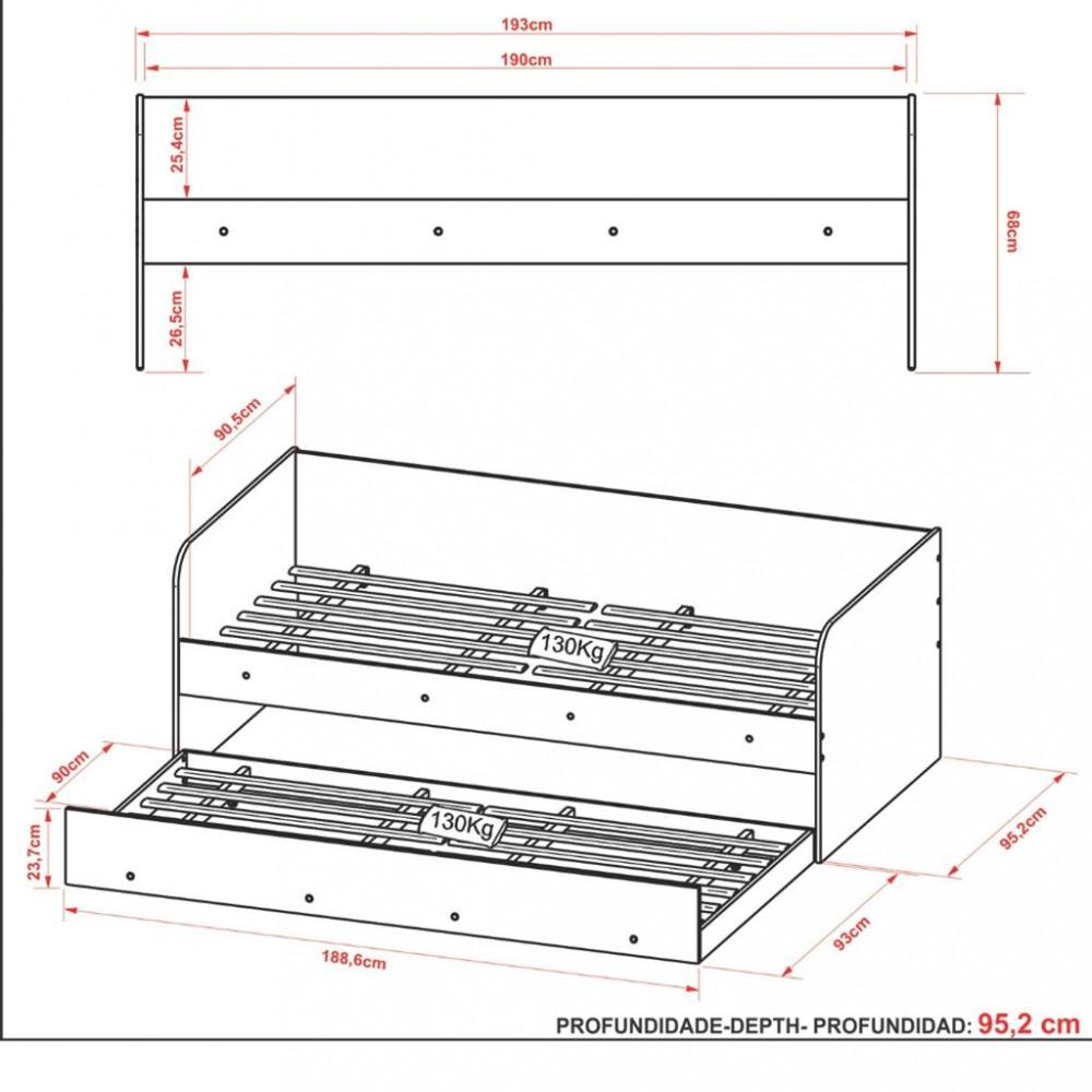 Bicama Solteiro CM8032  Tecno Mobili - 4