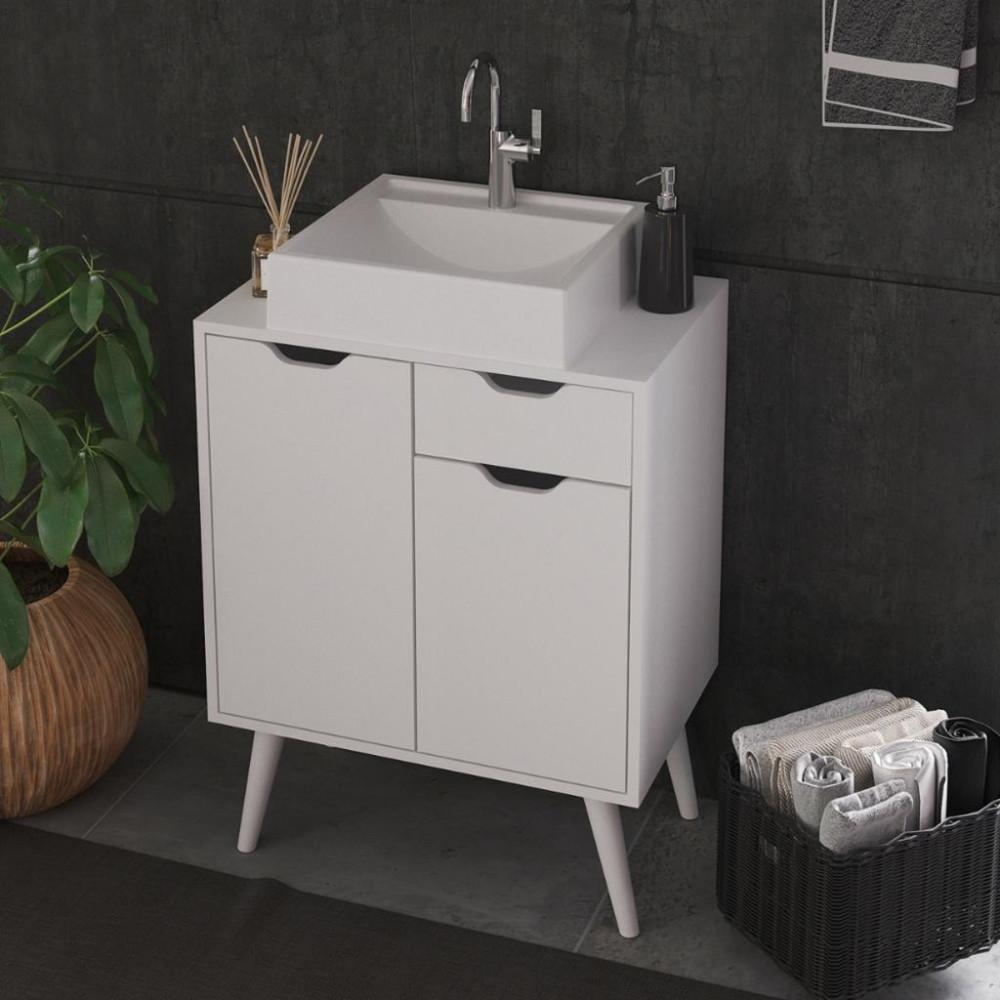 Armário Para Banheiro 2 Portas 1 Gaveta 60cm BN3637 Tecno Mobili - 1