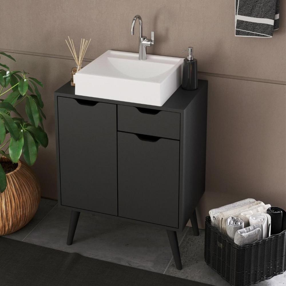 Armário Para Banheiro 2 Portas 1 Gaveta 60cm BN3637 Tecno Mobili - 1