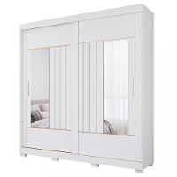 Guarda Roupa Casal com Espelho e Pés 2 Portas de Correr 100 MDF Ayla Panan - 2