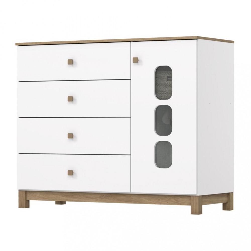 Cômoda Infantil 1 Porta 4 Gavetas Aconchego Henn - 2