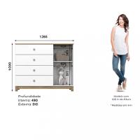 Cômoda Infantil 1 Porta 4 Gavetas Aconchego Henn - 4