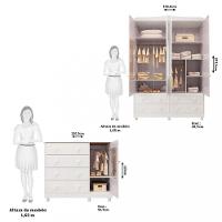 Quarto de Bebê com Guarda Roupa e Cômoda 100 MDF Elô New Noah Móveis Peroba - 3