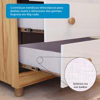 Quarto de Bebê Completo com Berço Mini Cama com capitonê Guarda Roupa e Cômoda 100 MDF Elô New Noah Móveis Peroba - 6