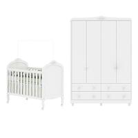 Quarto de Bebê Completo com Berço Mini Cama e Guarda-Roupa 100 MDF Elô New Móveis Peroba - 2