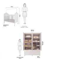 Quarto de Bebê Completo com Berço Mini Cama e Guarda-Roupa 100 MDF Elô New Móveis Peroba - 3