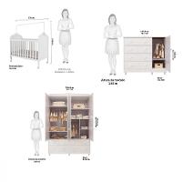 Quarto de Bebê Completo com Berço Mini Cama Guarda-Roupa e Cômoda 100 MDF Elô New Móveis Peroba - 3
