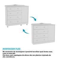 Quarto de Bebê Completo com Berço Mini Cama Guarda-Roupa e Cômoda 100 MDF Elô New Móveis Peroba - 5