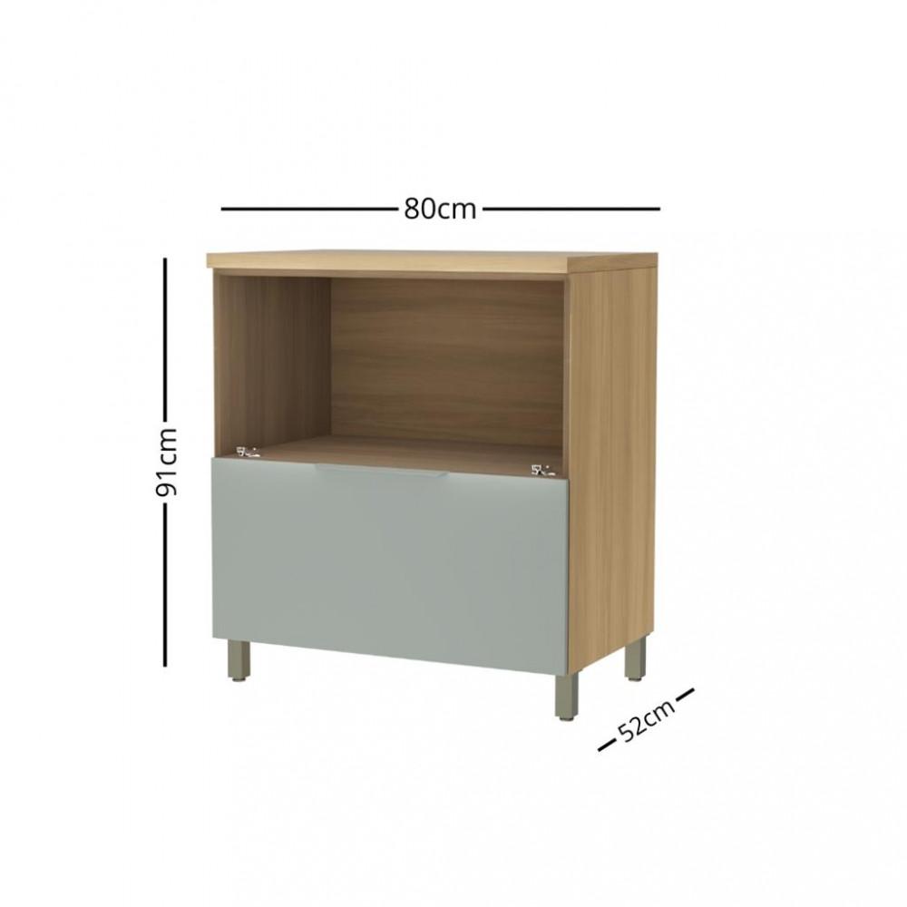 Balcão Com Tampo 100 MDF 1 Porta 1 Gaveta 80cm Marquesa Nesher - 3