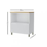 Balcão Com Tampo 100 MDF 1 Porta 1 Gaveta 80cm Marquesa Nesher - 3