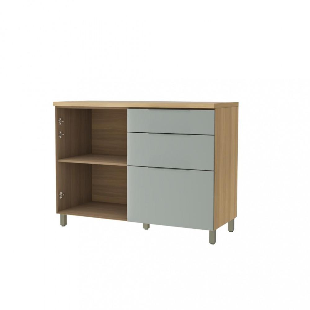 Balcão Com Tampo 100 MDF 1 Portas 3 Gaveta 120cm Marquesa Nesher - 2