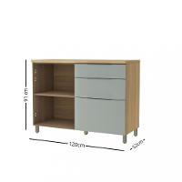 Balcão Com Tampo 100 MDF 1 Portas 3 Gaveta 120cm Marquesa Nesher - 3