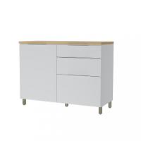 Balcão Com Tampo 100 MDF 1 Portas 3 Gaveta 120cm Marquesa Nesher - 1