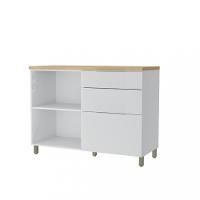 Balcão Com Tampo 100 MDF 1 Portas 3 Gaveta 120cm Marquesa Nesher - 2