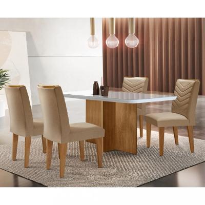 Conjunto Sala de Jantar Mesa Berlim e 4 Cadeiras Rufato