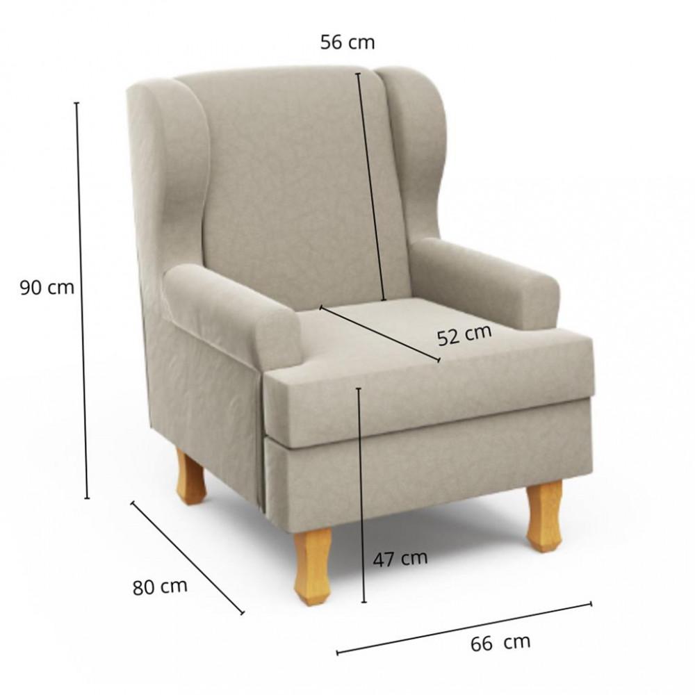 Poltrona de Amamentação Maria Vitoria Fixa com Pés de Madeira e Puff Phoenix Baby - 3