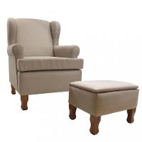 Poltrona de Amamentação Maria Vitoria Fixa com Pés de Madeira e Puff Phoenix Baby - 2