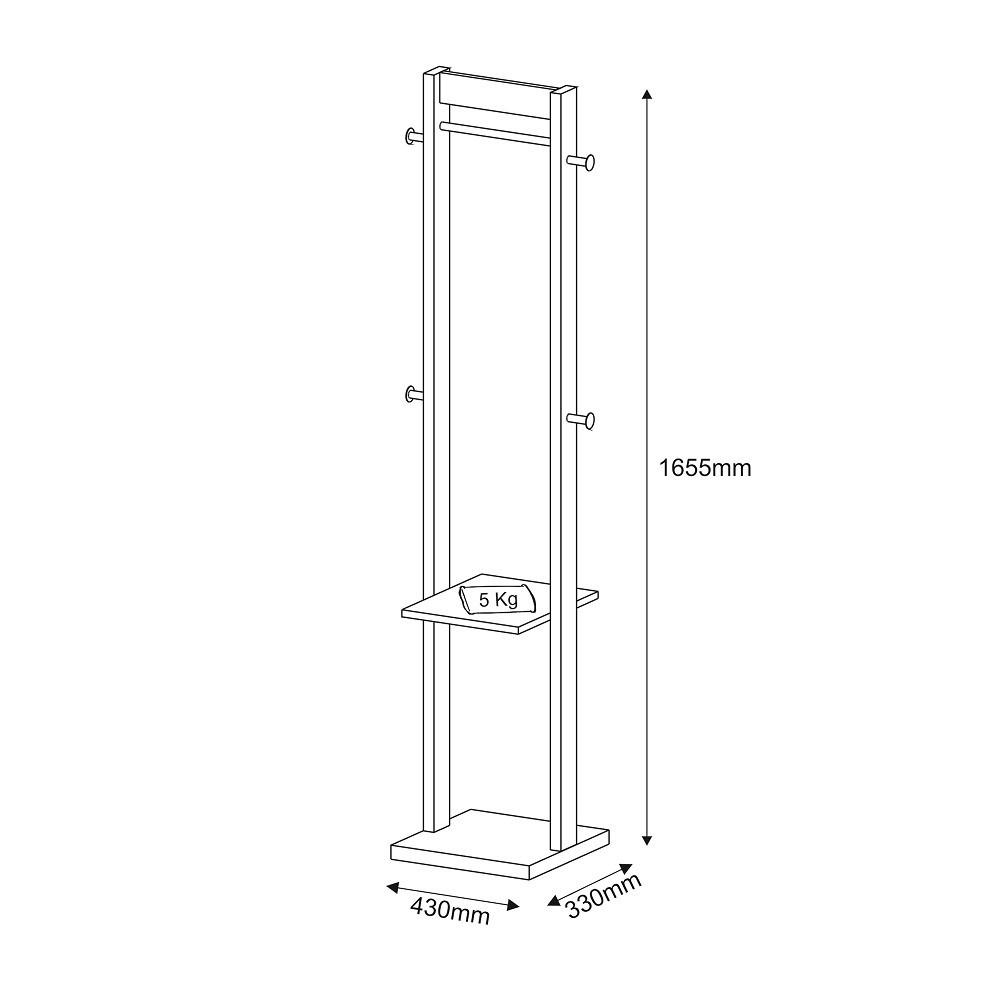 Cabideiro com Prateleira AZ1019 Tecnomobili - 4