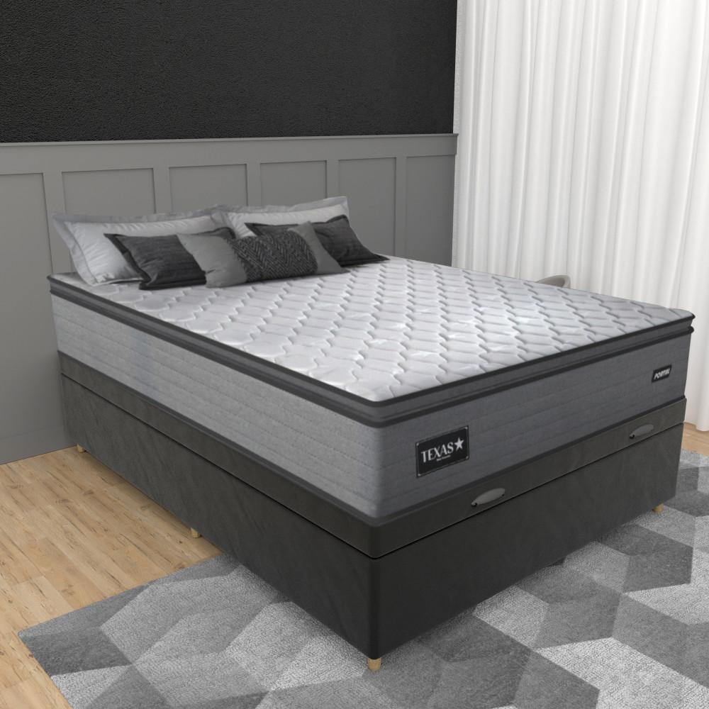 Cama Box Baú Casal 138cm Molas Ensacadas Texas Gazin - 1