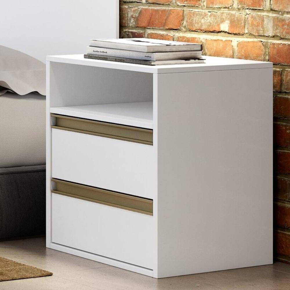 Mesa de Cabeceira 2 Gavetas 100 MDF Select Belmax - 1