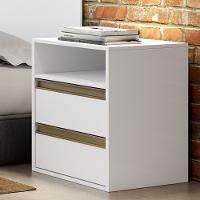 Mesa de Cabeceira 2 Gavetas 100 MDF Select Belmax - 1