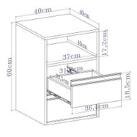 Mesa de Cabeceira 2 Gavetas 100 MDF Select Belmax - 3