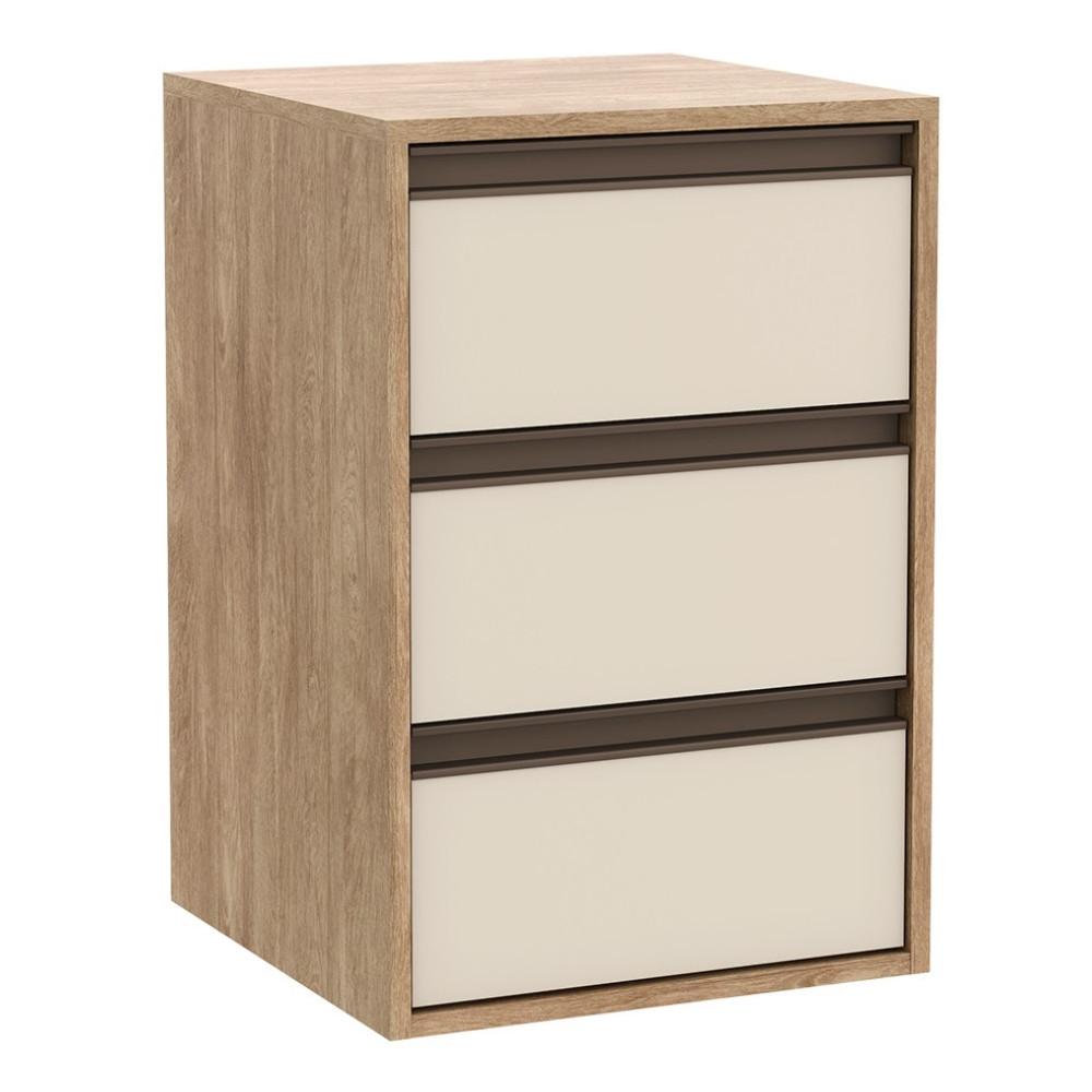 Mesa de Cabeceira 3 Gavetas 100 MDF Select Belmax - 2
