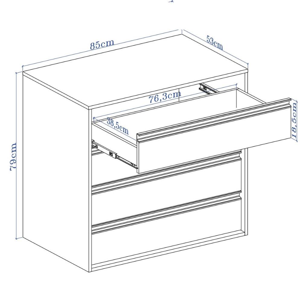 Cômoda 4 Gavetas 100 MDF Select Belmax - 3