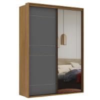 Guarda Roupa Casal com Espelho 2 Portas de Correr 100 MDF Qualitá Belmax - 2