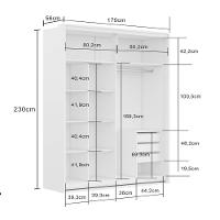 Guarda Roupa Casal com Espelho 2 Portas de Correr 100 MDF Qualitá Belmax - 4