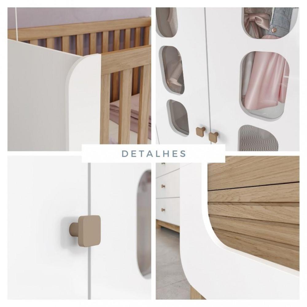 Quarto de Bebê Berço e Cômoda 4 Gavetas Aconchego Henn - 4