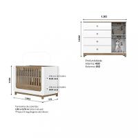 Quarto de Bebê Berço e Cômoda 4 Gavetas Aconchego Henn - 3