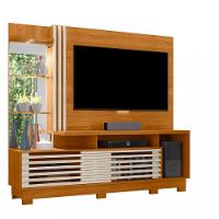 Estante Home para TV até 60 Polegadas com LED Espelho e Prateleira de Vidro 2 Portas de Correr com Pés Frizz Plus Madetec - 2