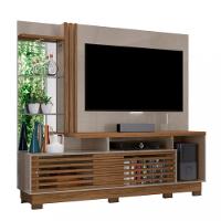 Estante Home para TV até 60 Polegadas com LED Espelho e Prateleira de Vidro 2 Portas de Correr com Pés Frizz Plus Madetec - 2