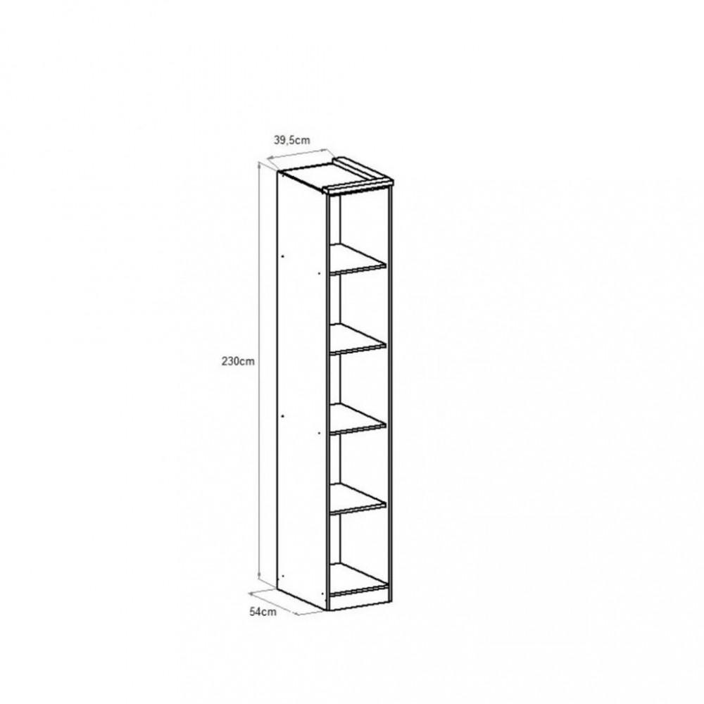 Guarda Roupa Modulado com Espelho 1 Porta Elegance Móveis Castro - 4