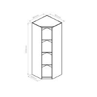 Guarda Roupa de Canto Modulado com Espelho 1 Porta Elegance Móveis Castro - 3