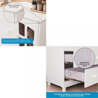 Cômoda Infantil 4 Gavetas 1 Porta com Janela 100 MDF Elo Móveis Peroba - 6