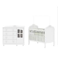 Quarto de Bebê Completo com Berço Mini Cama  e Cômoda 100 MDF com Janela Elô New Móveis Peroba - 2